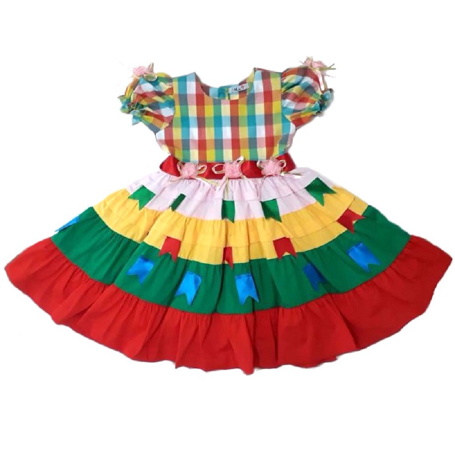 Vestido de quadrilha store infantil 4 anos