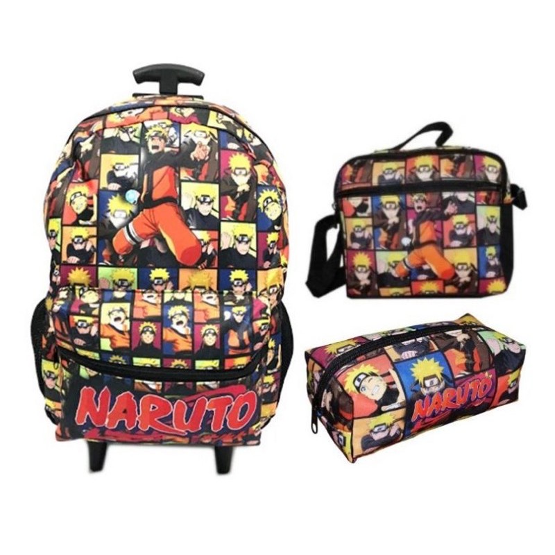 Kit Mochila Infantil de Rodinhas Masculina Naruto Lancheira - Chic Outlet -  Economize com estilo!