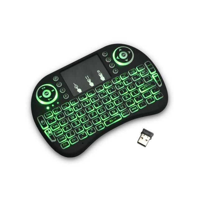 Mini Teclado Colorido LED Multicor Sem Fio Wireless Touchpad