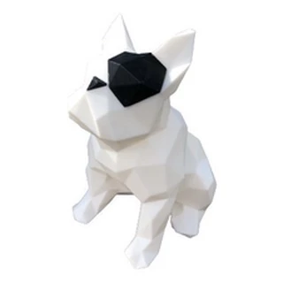 Bulldog Francês Low Poly - Tam P - Duas Cores