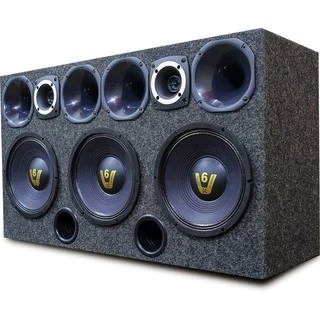 Caixa Medio Grave Corneteira 1200w 3 Woofer Driver Tweeter