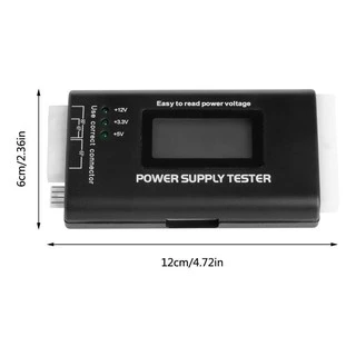 Testador de Fonte LCD Digital ATX BTX ITX HDD SATA. Testa digitalmente a conectividade e a tensão de saída de vários conectores de alimentação, conectores ATX, conectores de energia HDD/DVD e conectores de alimentação SATA.