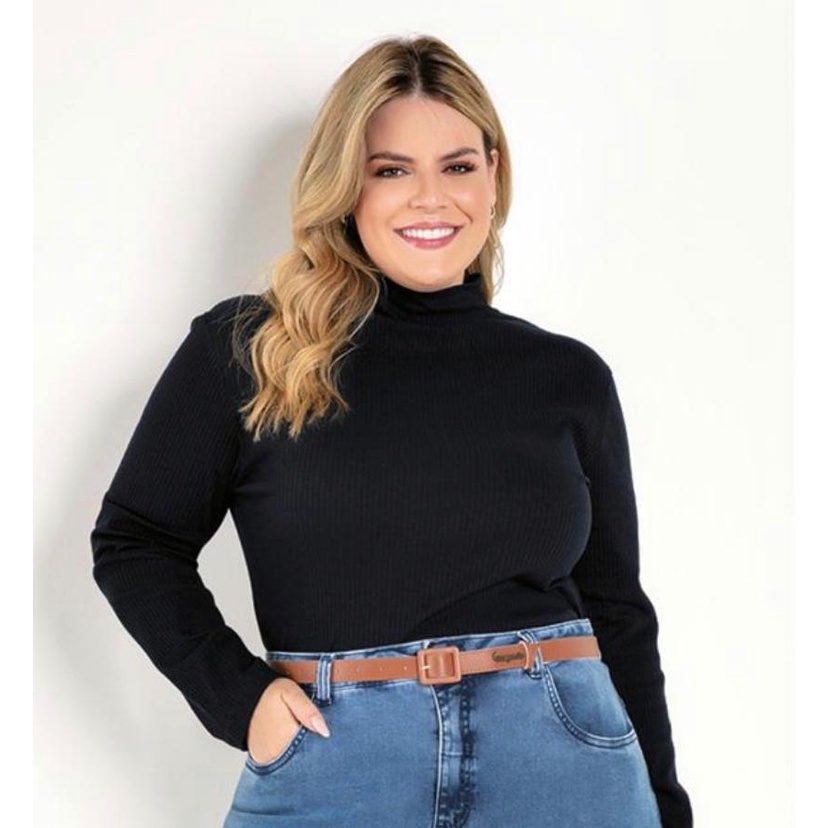 Blusa gola alta store feminina plus size