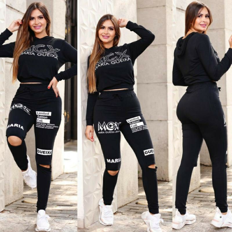 Conjunto Moletinho Maria Gueixa Moletom de Frio Leve Feminino