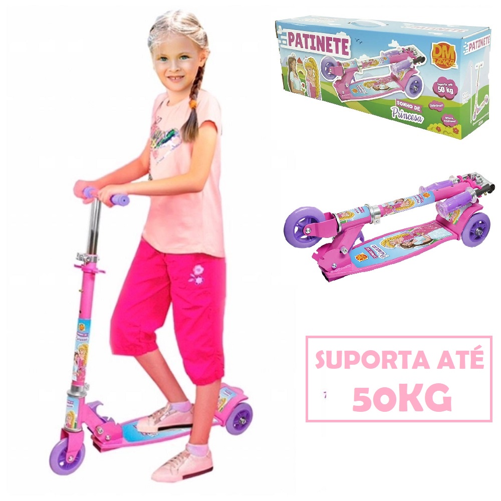 Patinete Infantil Sonho de Princesa Menina New Top DM Toys 50KG ...