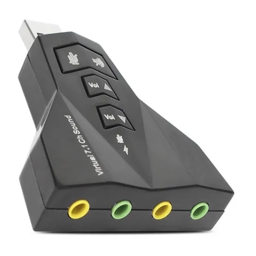 Placa De Som Adaptador Usb 7.1 Para 2 Fone Microfone Alta Qualidade