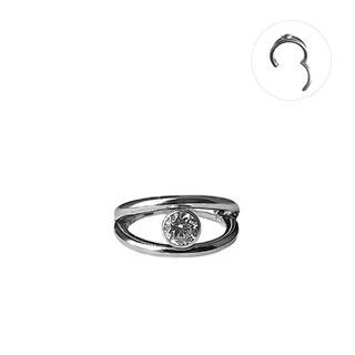 Piercing Argola Segmentada com Zircônias | Helix, Septril, Rook, Conch