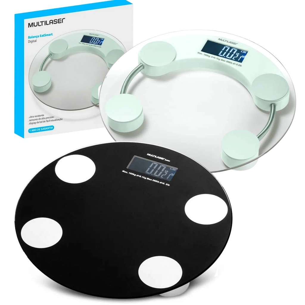 Balança Corporal Digital Peso ate 180kg Multilaser EatSmart - Escolha a ...