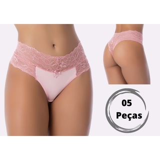 Kit 5 Calcinhas Em Renda Tanga Sexy Lingerie Revenda Luxo!