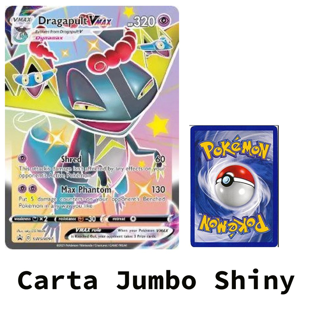 Carta Pokemon Dragapult VMAX Português SWSH097 Shiny Card Original Copag