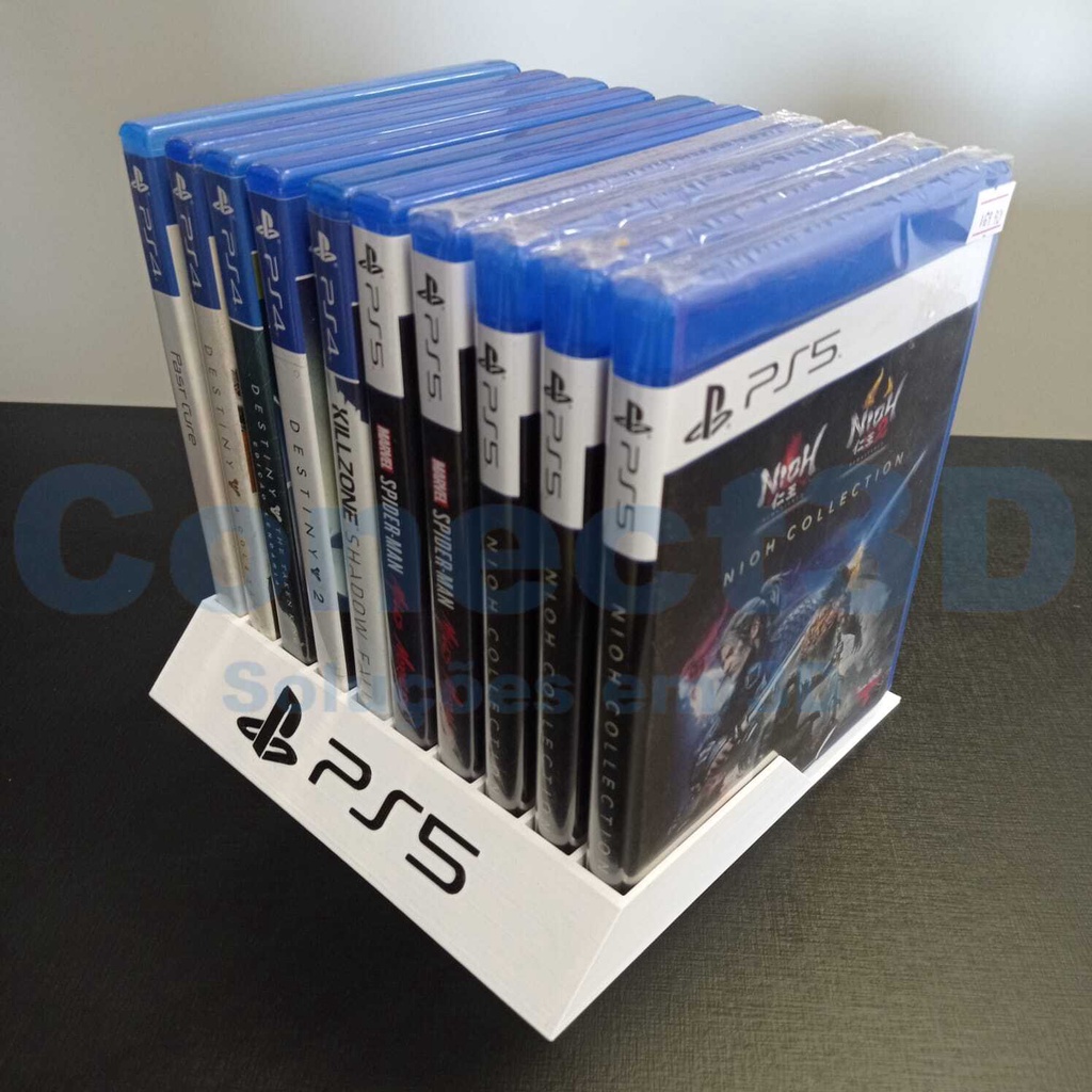 Case Suporte Organizador para Jogos CD DVD Playstation PS5 Personalizado!