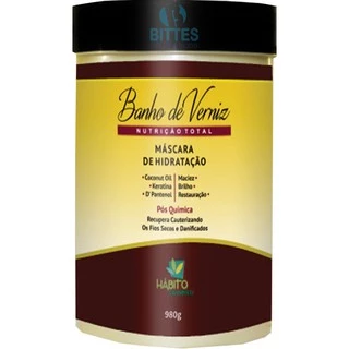 Máscara de Hidratação Banho de creme efeito Verniz Hábito Cosméticos Nutrição