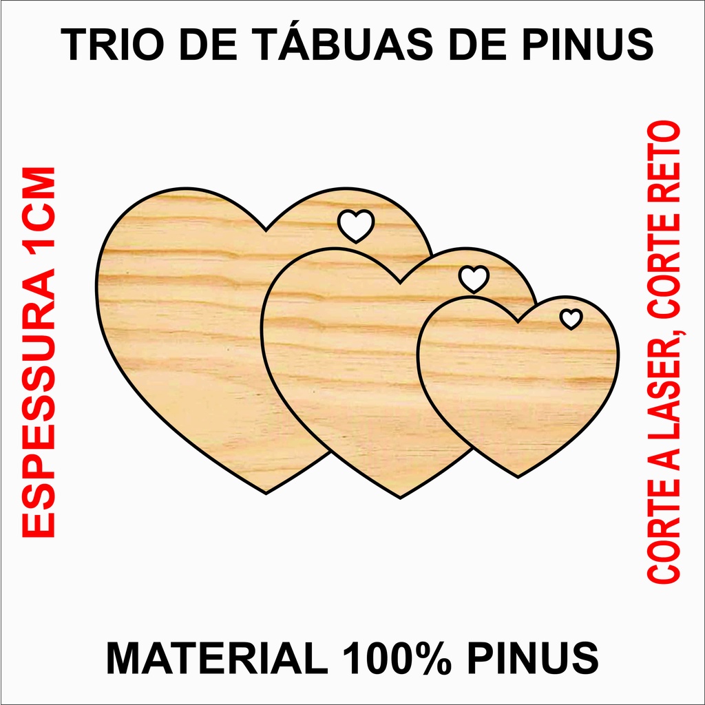 Trio de Tabua de Corte Cozinha Decoração Chá Café ref.10