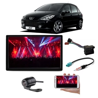 Mp5 Central Multimidia Moldura 2 Din 307 Peugeot 307 2007 2008 2009 2010 2011 2012 + Camera