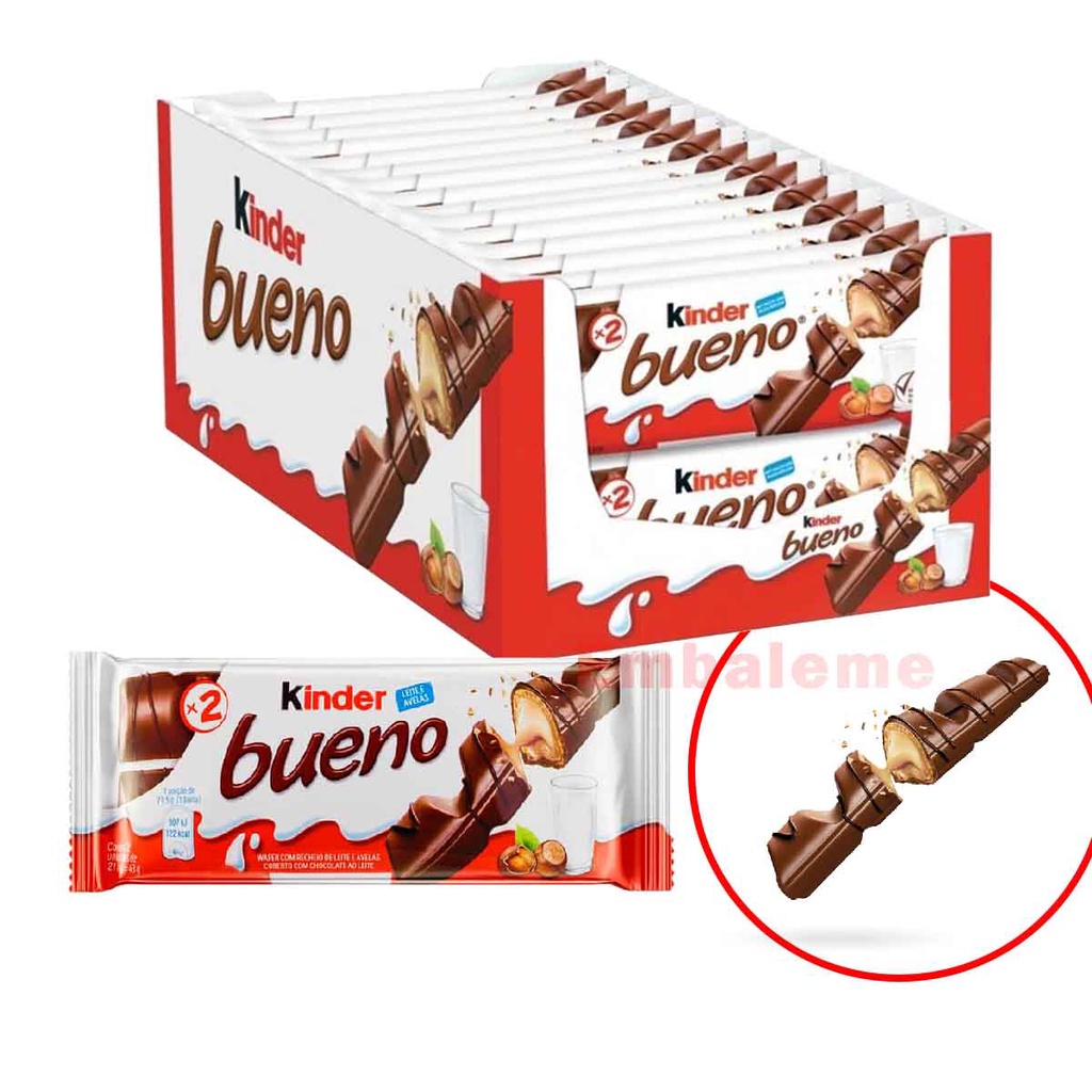 Chocolate Kinder Bueno Tradicional Caixa 30 Unidades de 43g (Cada)