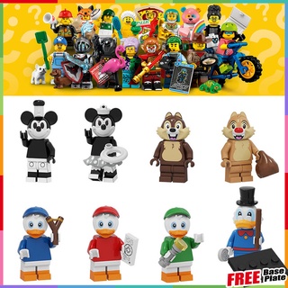 Disney Minifiguras Mickey Minnie Chip Dale Cartoon Personagem De Pato Louie Duck Scrooge Mini Figuras Coleção Toys Gifts