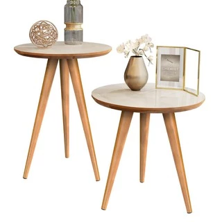 Conjunto de Mesas para Sala Classic Sofá Redonda com Pés Palito Decoração