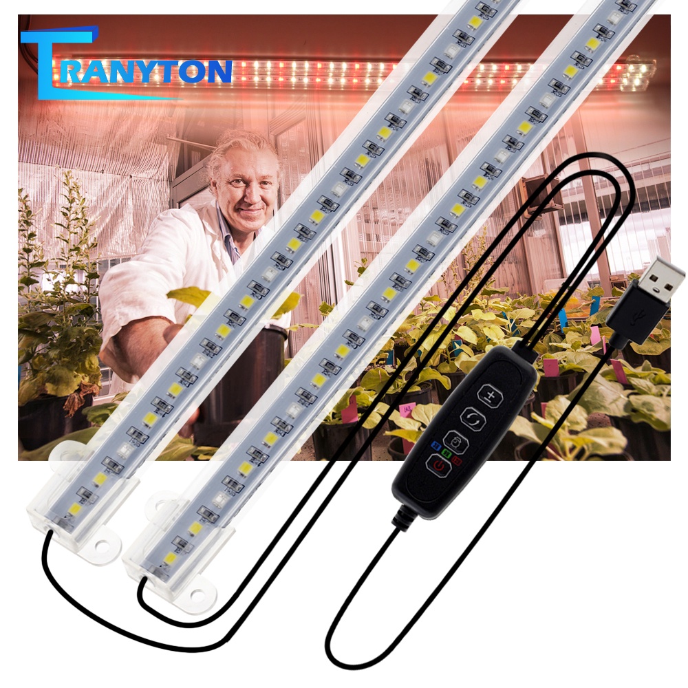 Luz De Cultivo LED 5V USB Espectro Completo 30cm 50cm Barra De Para Plantas Flores De Sementes Estufa