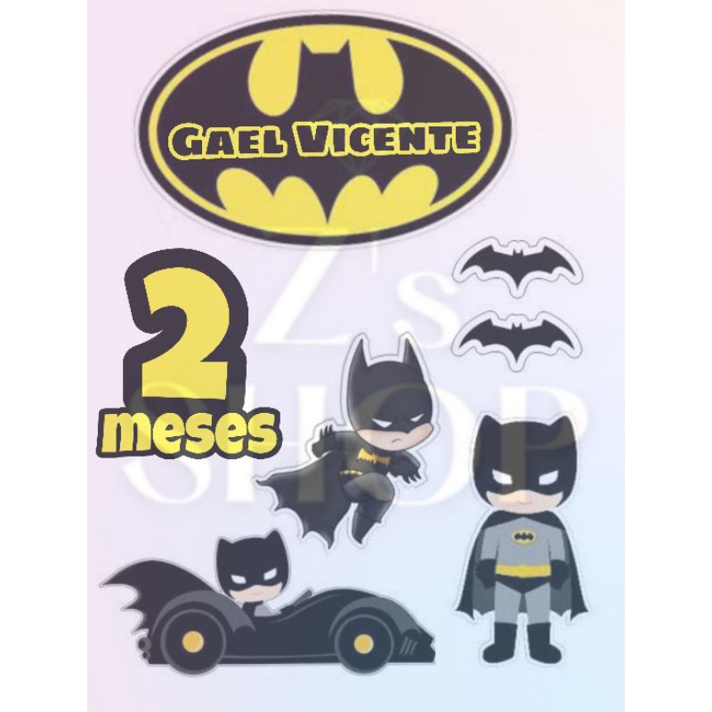 Oblee Marketplace  Topo Topper de Bolo Personalizado Batmaan