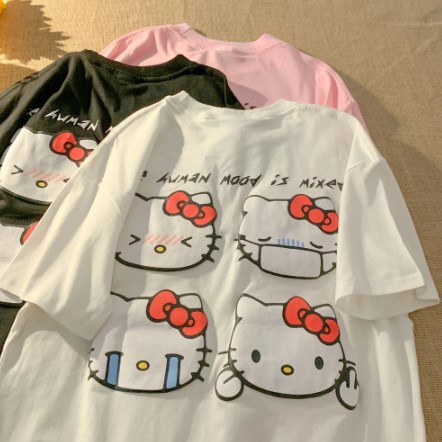 Sanrio Roupas Kawaii Minha Melodia Japonês Bonito Doce Solto T-shirt de  Manga Curta Para As