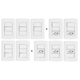 Interruptor e Tomada Modular Kit 10 peças