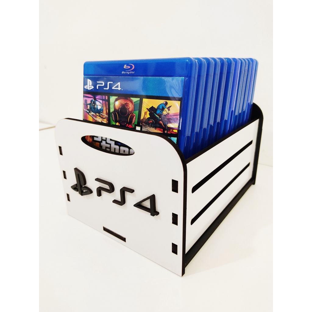 Porta Jogos, Case p/ Games em MDF - Personalizado PS4 Branca