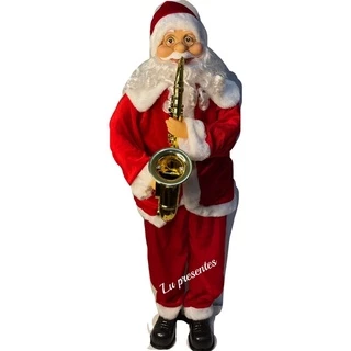 Papai Noel Dança E Canta Musical Com Saxofone Bivolt - 90cm
