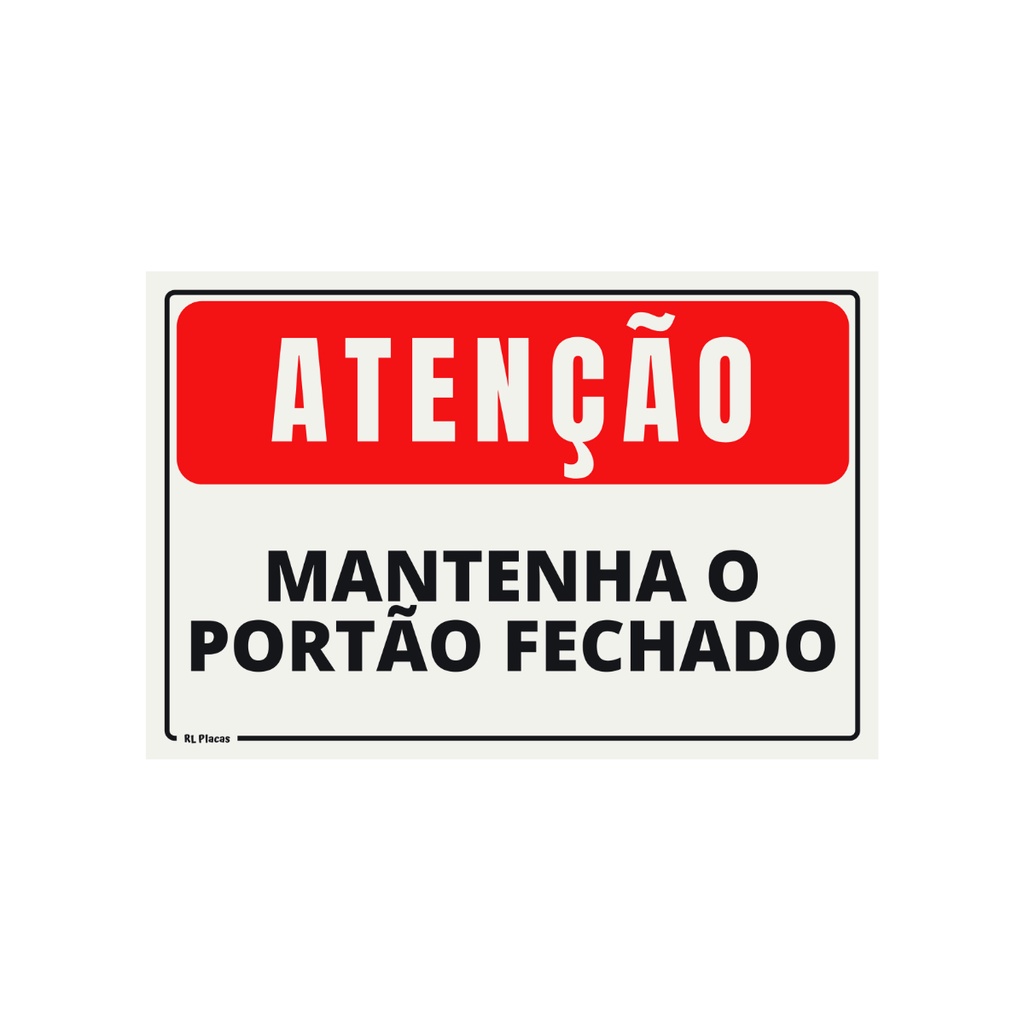 Placa De Sinalização Atenção Mantenha O Portão Fechado 20x30 Shopee Brasil 5138