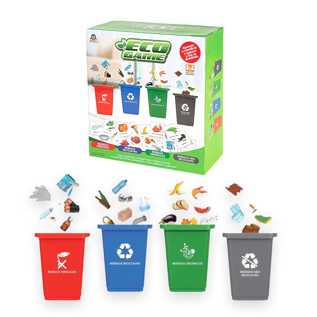 Jogo Eco Game Divertido Educativo Aprendendo a Reciclar Braskit