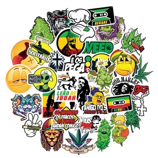 Cartela De Adesivos Para Moto Carro Caminhão e Bike, Sticker de Alta Qualidade 420 Reggae Bob Marley