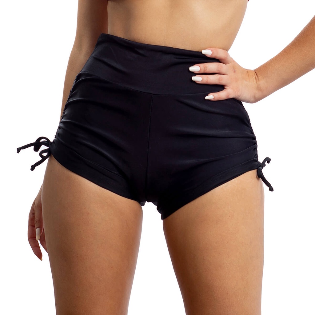 Short De Lycra Liso Com Regulagem Lateral