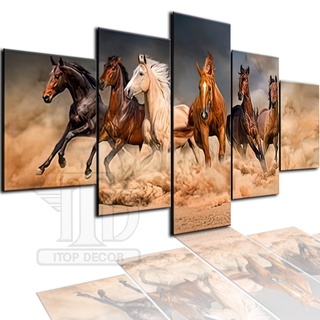 Quadro decorativo Cavalo Preto Pulando Para Sala Quarto Escr