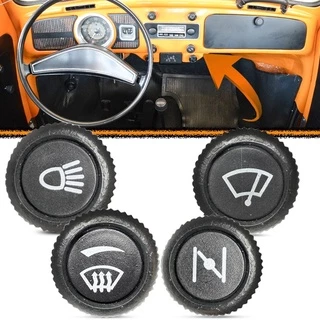 Kit 4 Botão Painel Luz Farol Ventilador Luvas Fusca Kombi