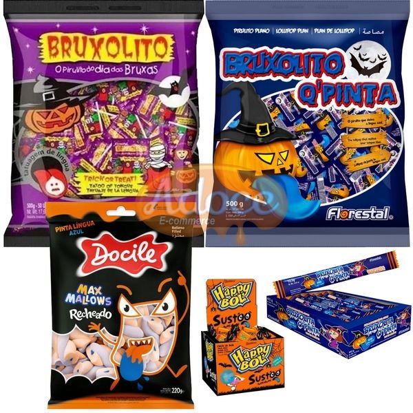 Kit 5 Pacotes Doces Sortidos Halloween - Dia Das Bruxas | Shopee Brasil