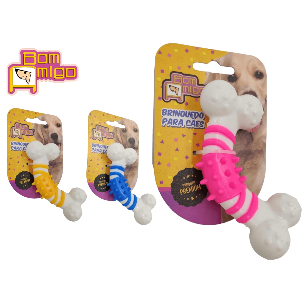 Mordedor Osso Torto de Nylon para Cachorros e Pets - Bom Amigo | Shopee ...