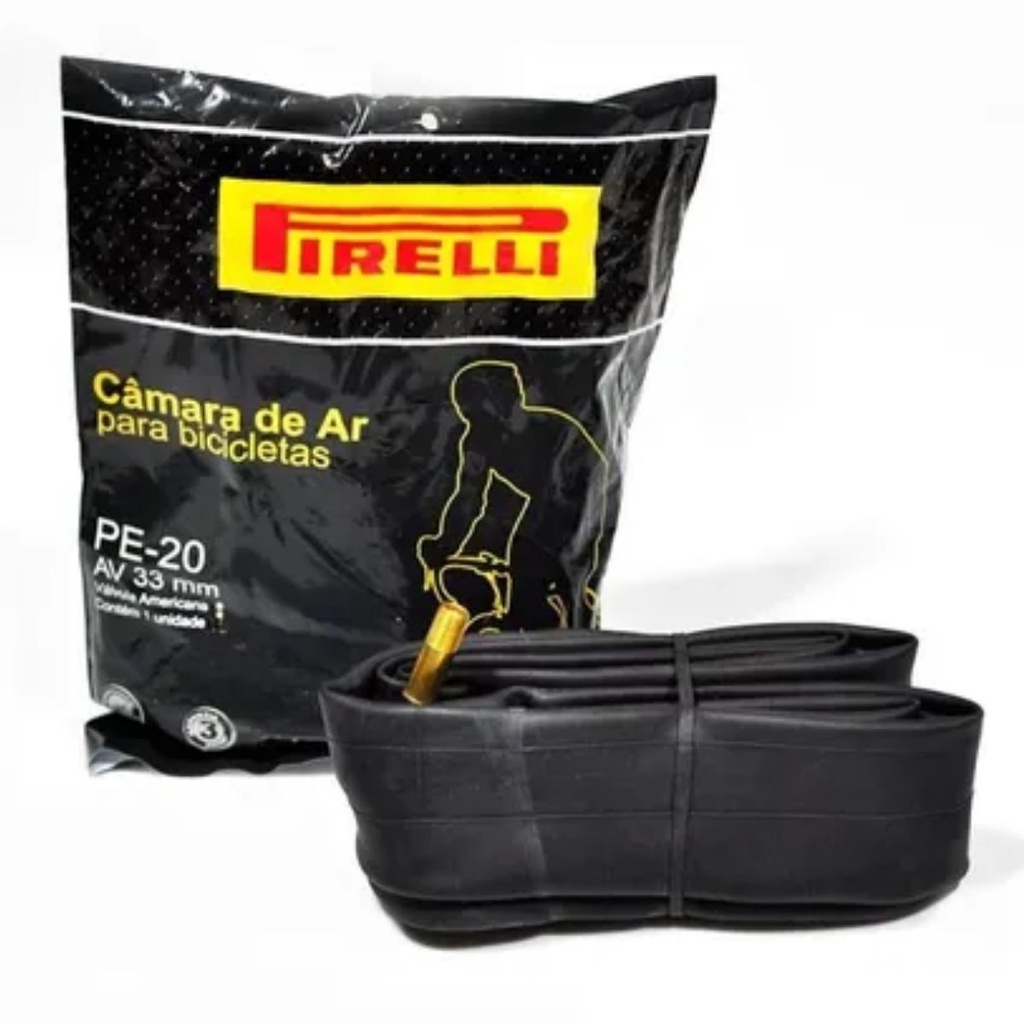 Câmara De Ar Para Bicicleta Aro 20 Pirelli Bico Grosso 33mm Camera Bike ...