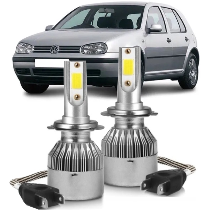 Lampadas Golf 1999 2000 2001 Até 2014 Super Led Farol Baixo