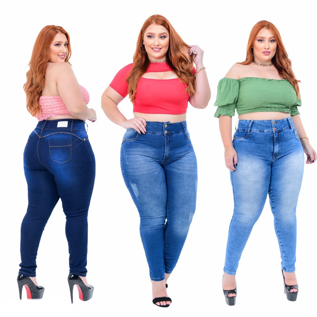 calça jeans feminina plus size em Promoção na Shopee Brasil 2024