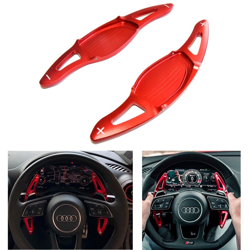 Par Paddle Shift Vermelho Volante Carro Audi Rs3 Rs4 Rs5