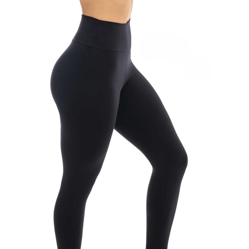 Legging Lisa Cós Alto Emana Original Preto Onix - Leg Lu Fitness