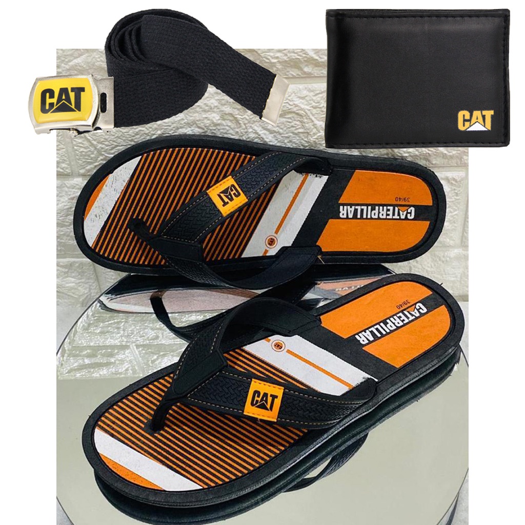 Kit Chinelo Caterpillar de Dedo Anti-derrapante + Carteira e Cinto CAT