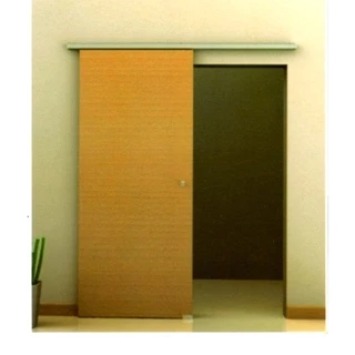 Kit Porta de Correr até 70cm Natural Roldana Concava 4 Rodas
