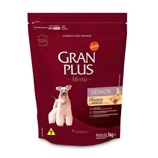 Ração GranPlus Menu Cães Sênior Mini Frango e Arroz 3kg