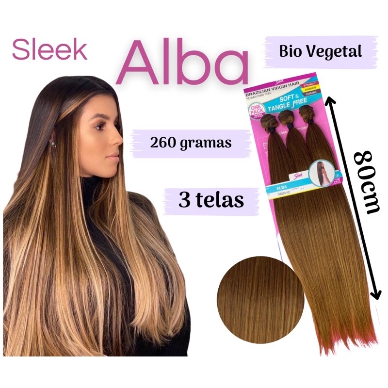 Cabelo Bio Vegetal Liso Human Hair Feel 300g 80cm - Nívia - R$ 179