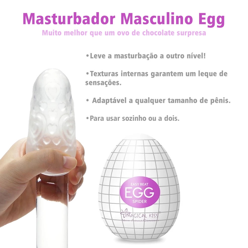 Kit 6 Ovos Masturbador Masculino Egg Lubrificante Intímo