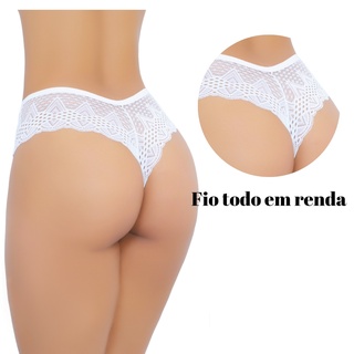 Kit 3 Calcinha Feminina Fio Duplo Plus Size Feminina Sensual Renda Tamanho Grande