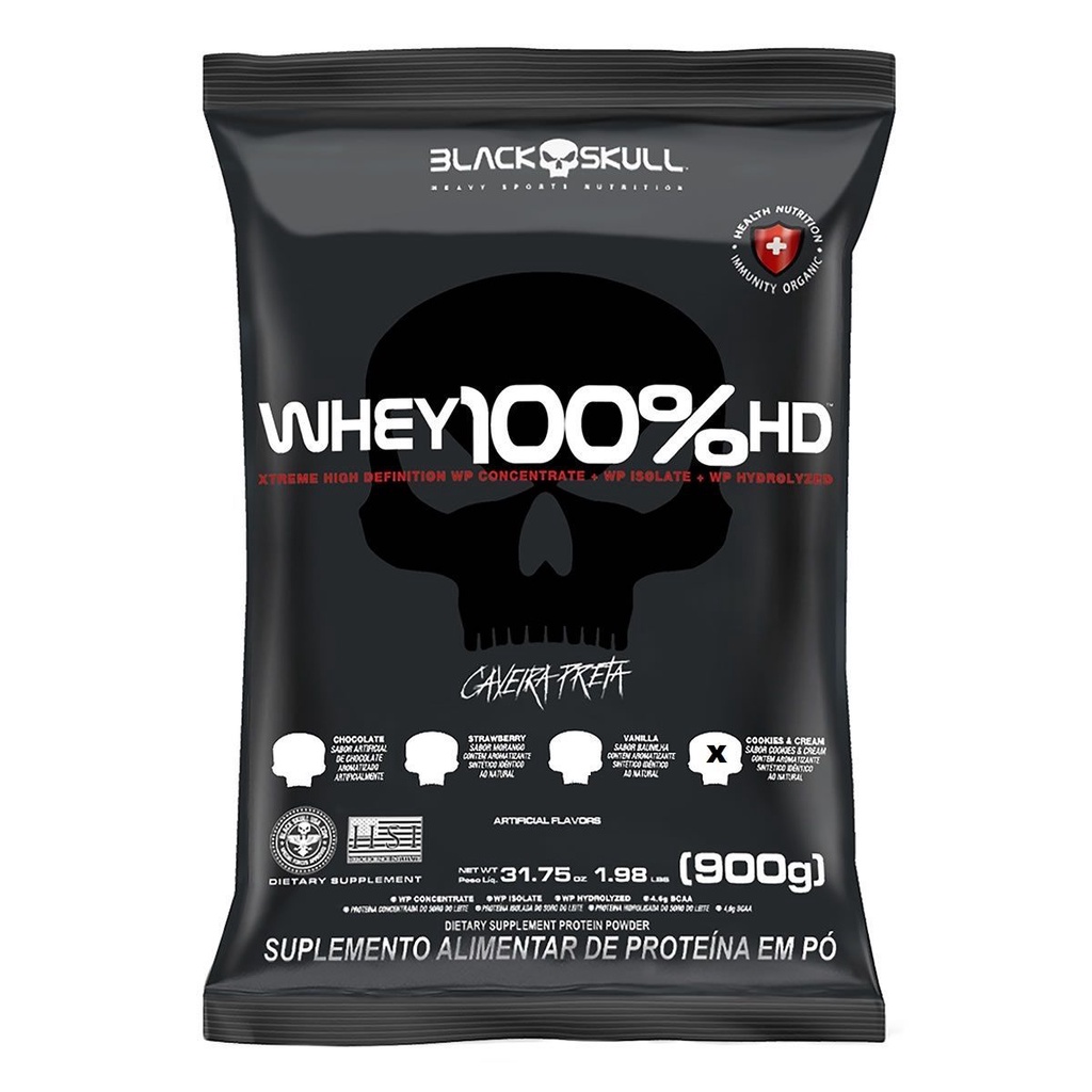 WHEY 100 HD REFIL 900G COOKIES CREAM BLACK SKULL