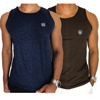 Kit 2 Camisetas Regata Masculina Dry Fit Academia sem manga treino
