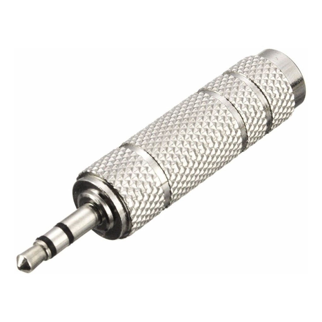 Plug Adaptador P10 Femea X P2 Macho Stereo Metal Blindado Fone Computador
