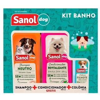 Kit Shampoo - Condicionador - Ganhe 1 Colônia Sanol Dog